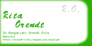 rita orendt business card
